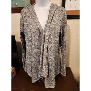 Old Navy Active Gray Hooded Cardigan Womens Medium M Open Front Draped Layer